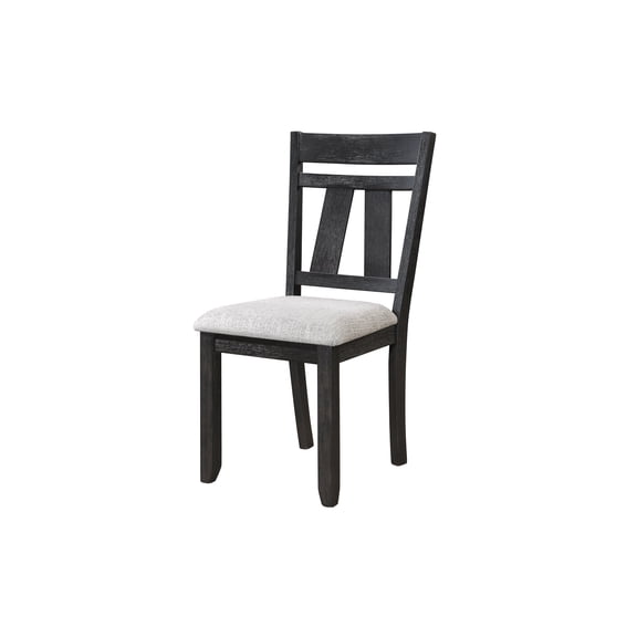 Newboti Furniture Cottage Style Dining Side Chair 2pc Set Upholstered Seat Wheat Charcoal Finish Dining Room Wooden Furniture Transitional Design 00147