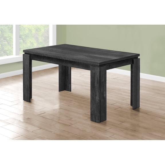 Newboti Furniture Dining Table, 60" Rectangular, Kitchen, Dining Room, Black Laminate, Contemporary, Modern 79526