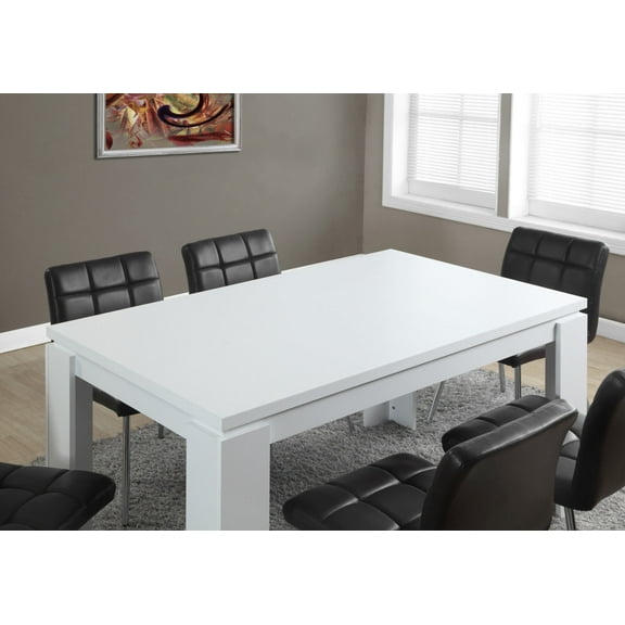Newboti Furniture Dining Table, 60" Rectangular, Kitchen, Dining Room, White Laminate, Contemporary, Modern 79313
