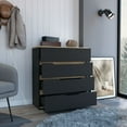 thumbnail image 1 of Newboti Furniture Drawer Dresser 35"H, Four Drawers, Superior Top, Black / Light Oak 44219, 1 of 5