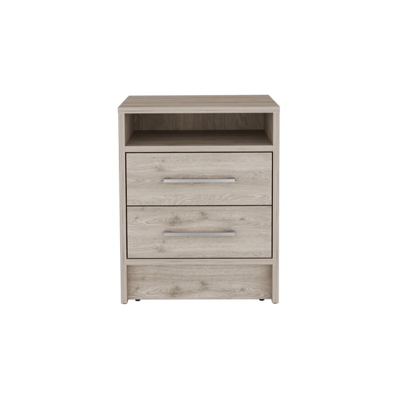 Newboti Furniture Eter Nightstand, End Table, Side Table Superior Top, Two Drawers -Light Gray 31424