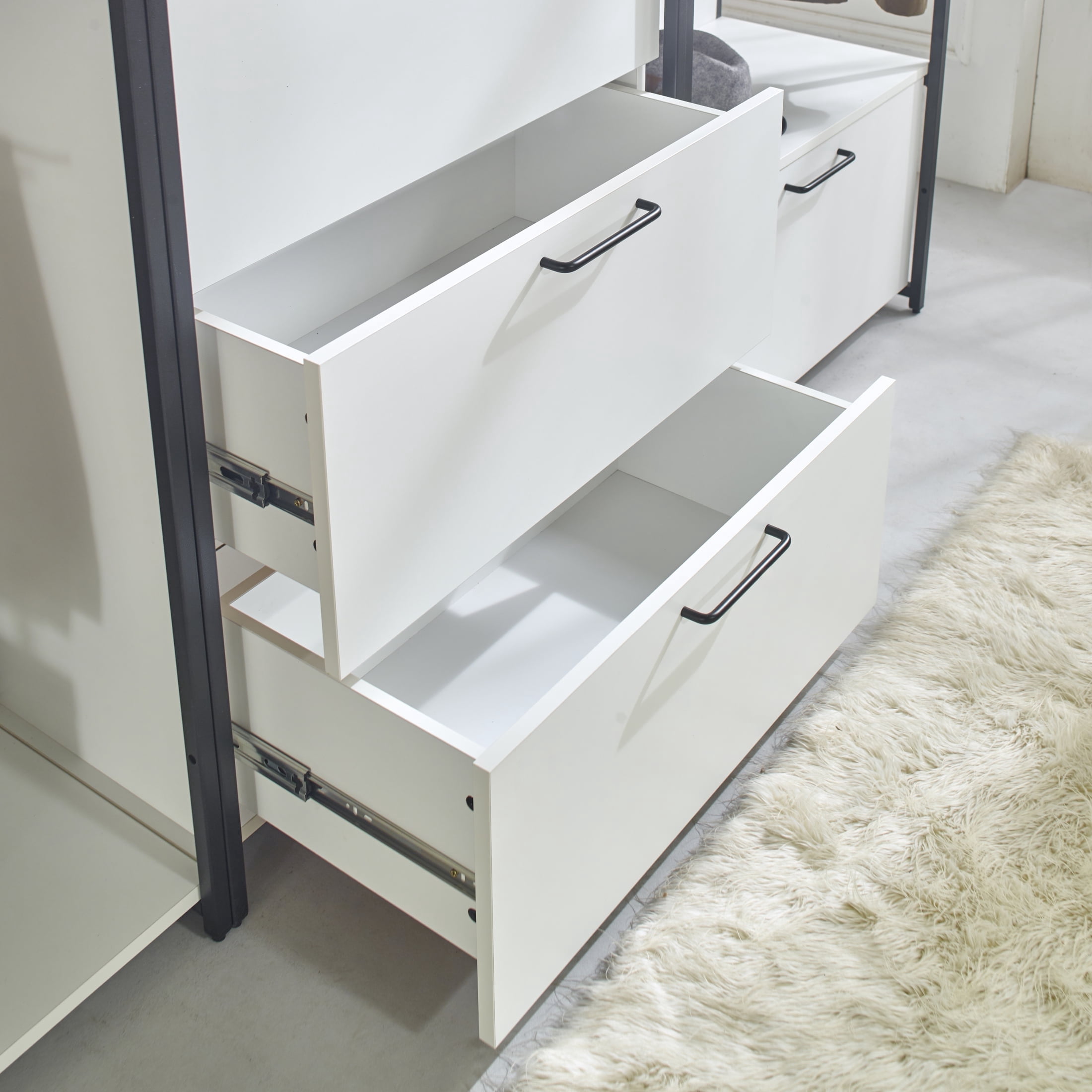 Newboti Furniture Fiona White Freestanding Walk in Wood Closet System ...