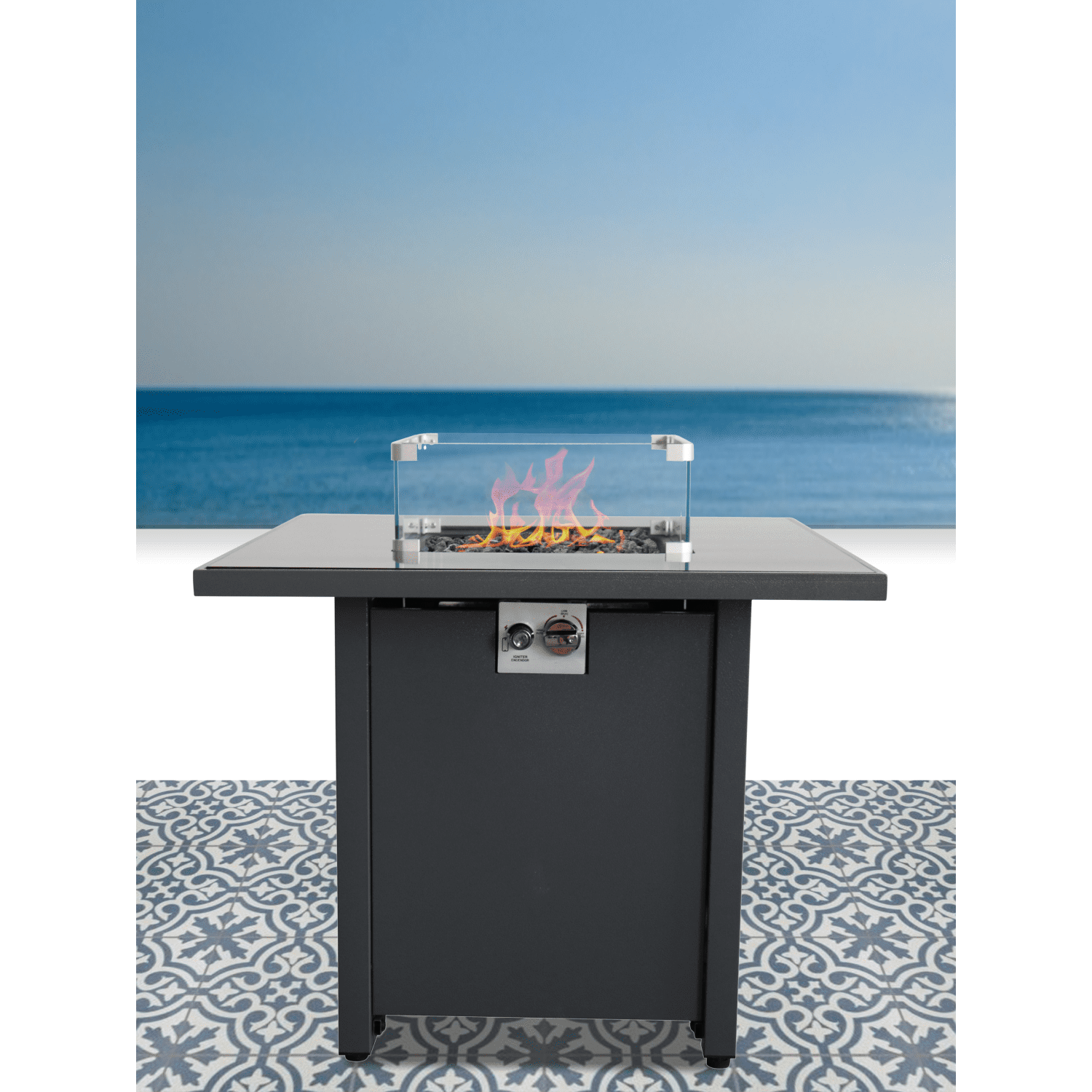 Newboti Furniture Fire Pit for Outdoor Home Garden Backyard Fireplace (30 Inch Steel Grey) 43141