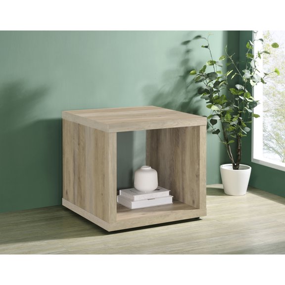 Newboti Furniture Flint Distressed Pine Square Engineered Wood Side End Table BN.9171