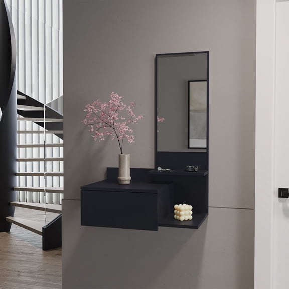 Newboti Furniture Floating Hallway Cabinet Lowell, Living Room, Black BN.4213