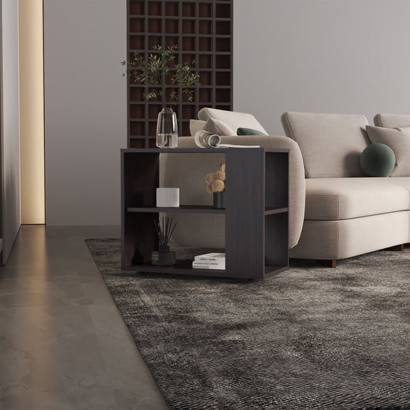 Newboti Furniture Garden 19,7" High Side Table , End Table, Sofa Table with Two Shelves Black BN.2466