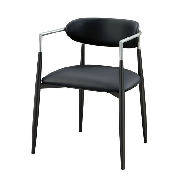 Newboti Furniture Gavan Black Synthetic Leather Arm Chair (Set of 2) 05151