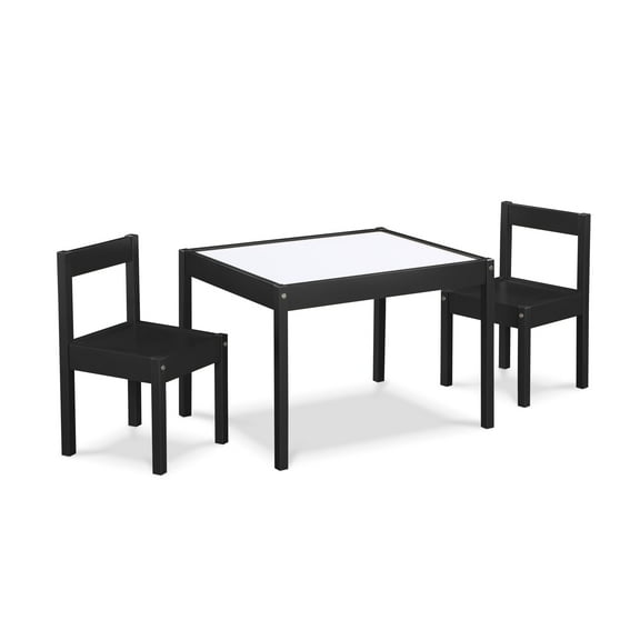 Newboti Furniture Gibson 3-Piece Dry Erase Kids Table & Two Chair Set, Black 11921