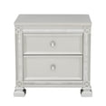 thumbnail image 1 of Newboti Furniture Glamorous Modern Design 1pc Nightstand of 2x Drawers Faux Crystal Knobs Silver Finish Furniture 06354, 1 of 12