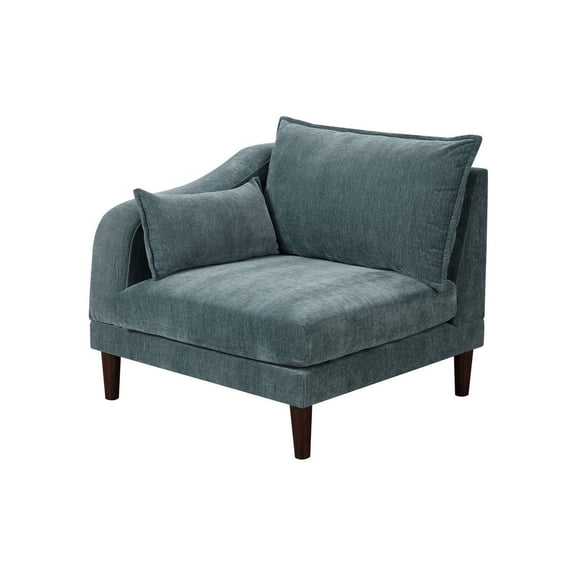 Newboti Furniture Gorgeous Mineral Color LAF / RAF One Arm Chair Morgan Fabric 1pc Chair Pillow Soft Cushion Wood Legs Living Room Furniture 27534