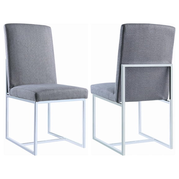 Newboti Furniture Grey Cube Base Dining Chair (Set of 2) 25188