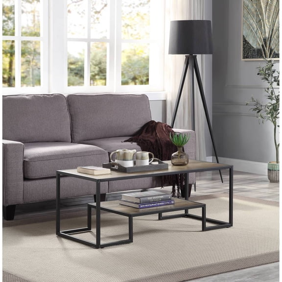 Newboti Furniture Idella Rustic Oak & Black Finish Coffee Table BN.0491