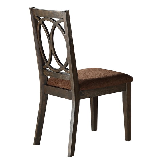 Newboti Furniture Jameson Brown Fabric & Espresso Finish Side Chair (Set of 2) BN.6228