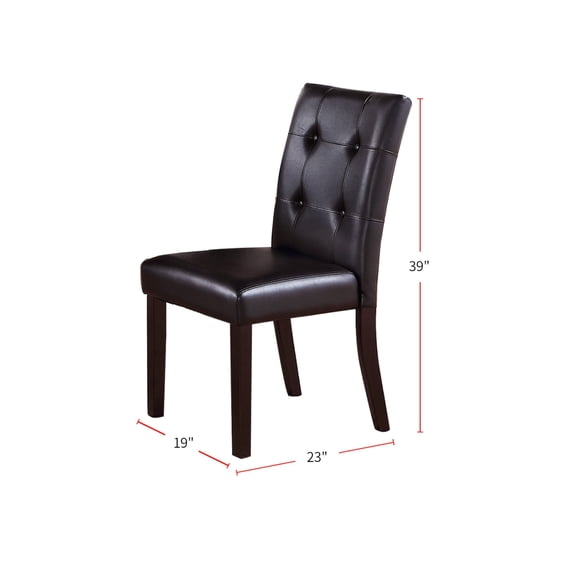 Newboti Furniture Leroux Upholstered Dining Chairs With Button Tufted, Dark Brown(Set of 2) 10795