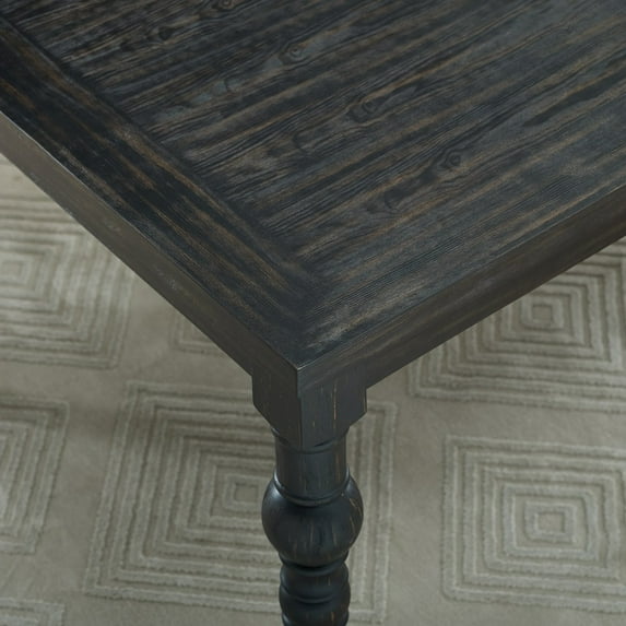 Newboti Furniture Leviton Urban Style Dark Wash Wood Dining Set: Table, 4 Chairs and Bench 75442