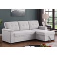 thumbnail image 1 of Newboti Furniture Lucca Ii 84.5"W Light Gray Woven Fabric Reversible Sleeper Sectional Sofa With Storage Chaise And Pocket Coil Seating 0083, 1 of 1