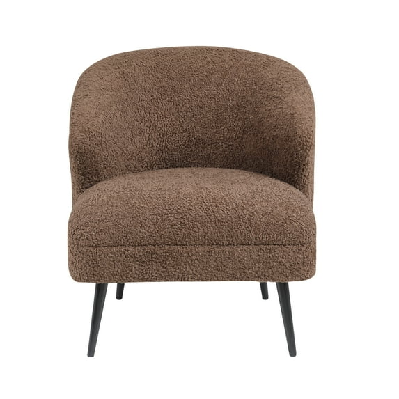 Newboti Furniture Luxury Living Room Furniture 1pc Accent Chair Brown Boucle Upholstery, High-Density Foam Seat Cushions 23537