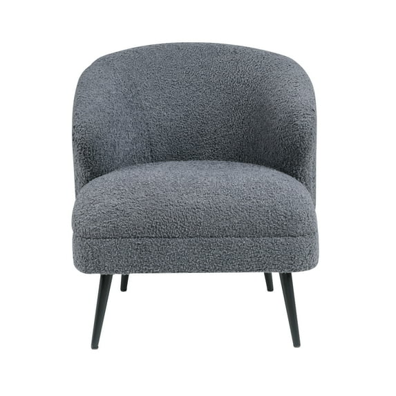 Newboti Furniture Luxury Living Room Furniture 1pc Accent Chair Dark Gray Boucle Upholstery, High-Density Foam Seat Cushions 83656