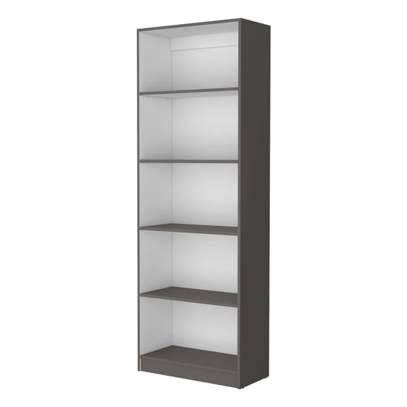 Newboti Furniture Matt Gray and White 5-Shelf Bookcase 26130
