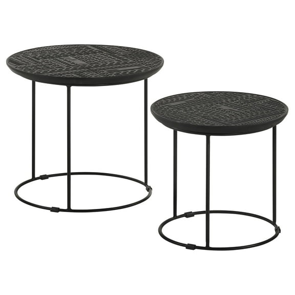 Newboti Furniture Matte Black 2-Piece Nesting Table 26147