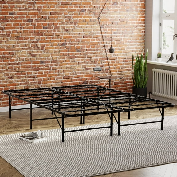 Newboti Furniture Metal Mattress Foundation Bed Frame, Queen Size Bed Base, Bedroom Furniture, Black 34596