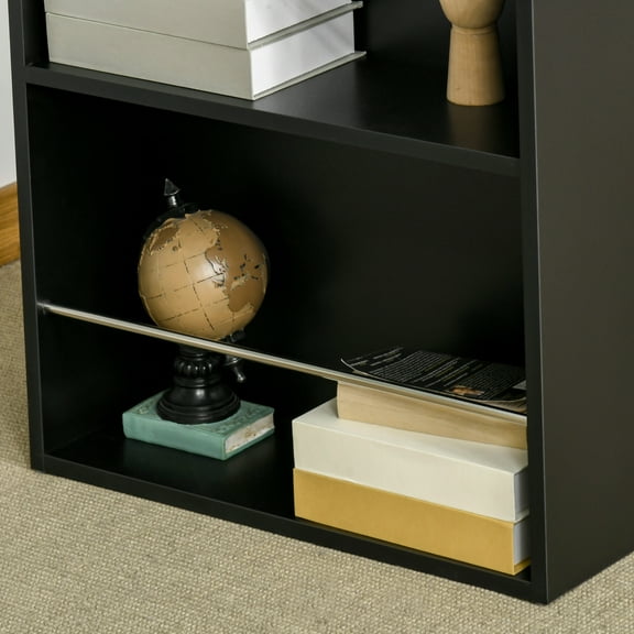 Newboti Furniture Modern Bar Table Counter Height Dining Table with 3 Storage Shelves for Kitchen, Dining Room, Living Room, Black 21792