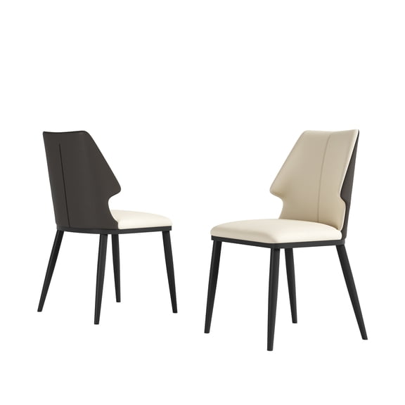 Newboti Furniture Modern Gray and White Dining Chair (Set of 2) – Contemporary Stylish Chairs for Dining Room, Kitchen, or Office, Comfortable & Durable Design 83787