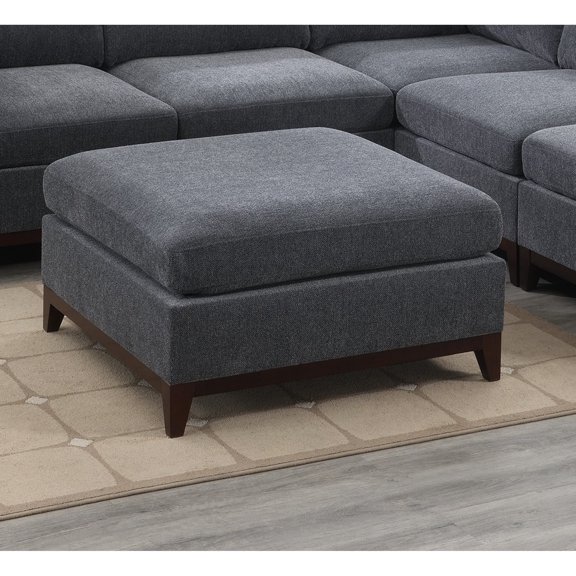 Newboti Furniture Modular Living Room Furniture Ottoman Ash Chenille Fabric 1pc Cushion Ottoman Couch 08488