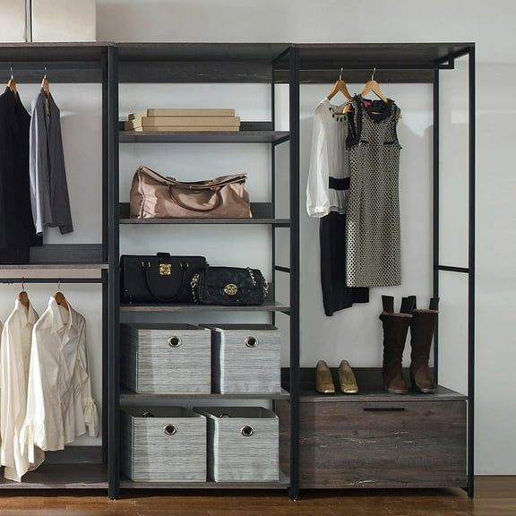 Newboti Furniture Monica Wood Walk-in Closet System 75908