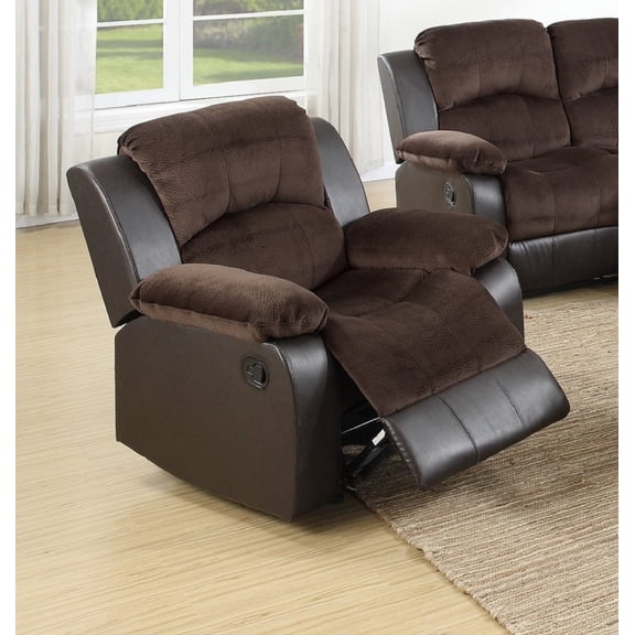 Newboti Furniture Motion Recliner Chair 1Pc Glider Rocker Recliner Living Room Furniture Chocolate Padded Suede Living Room 0523