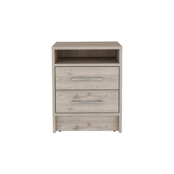Newboti Furniture Nightstand Cartiz, Two Drawers, Light Gray Finish 42130