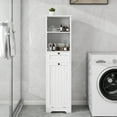 thumbnail image 1 of Newboti Furniture One-Compartment One-Drawer Tilt-Out Laundry Sorter Cabinet - White 79143, 1 of 16