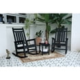 thumbnail image 1 of Newboti Furniture Outdoor Rocking Chair Set with Side Table, 3-Piece Rocking Chair Set with Wood-Texture,All Weather-resistant,Black (includes 2 Rocking Chairs and 1 Table) BN.9687, 1 of 8