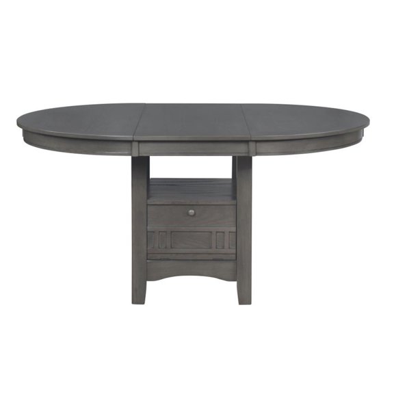 Newboti Furniture Oval 60-inch Extension Leaf Dining Table, Medium Grey BN.3596