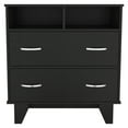 thumbnail image 1 of Newboti Furniture Portanova Two Drawer Dresser, Two Open Shelves, Superior Top, Four Legs -Black 32650, 1 of 8