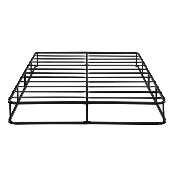 Newboti Furniture Queen Mattress Foundation Black Metal Frame with Textured Fabric Cover NO.87356
