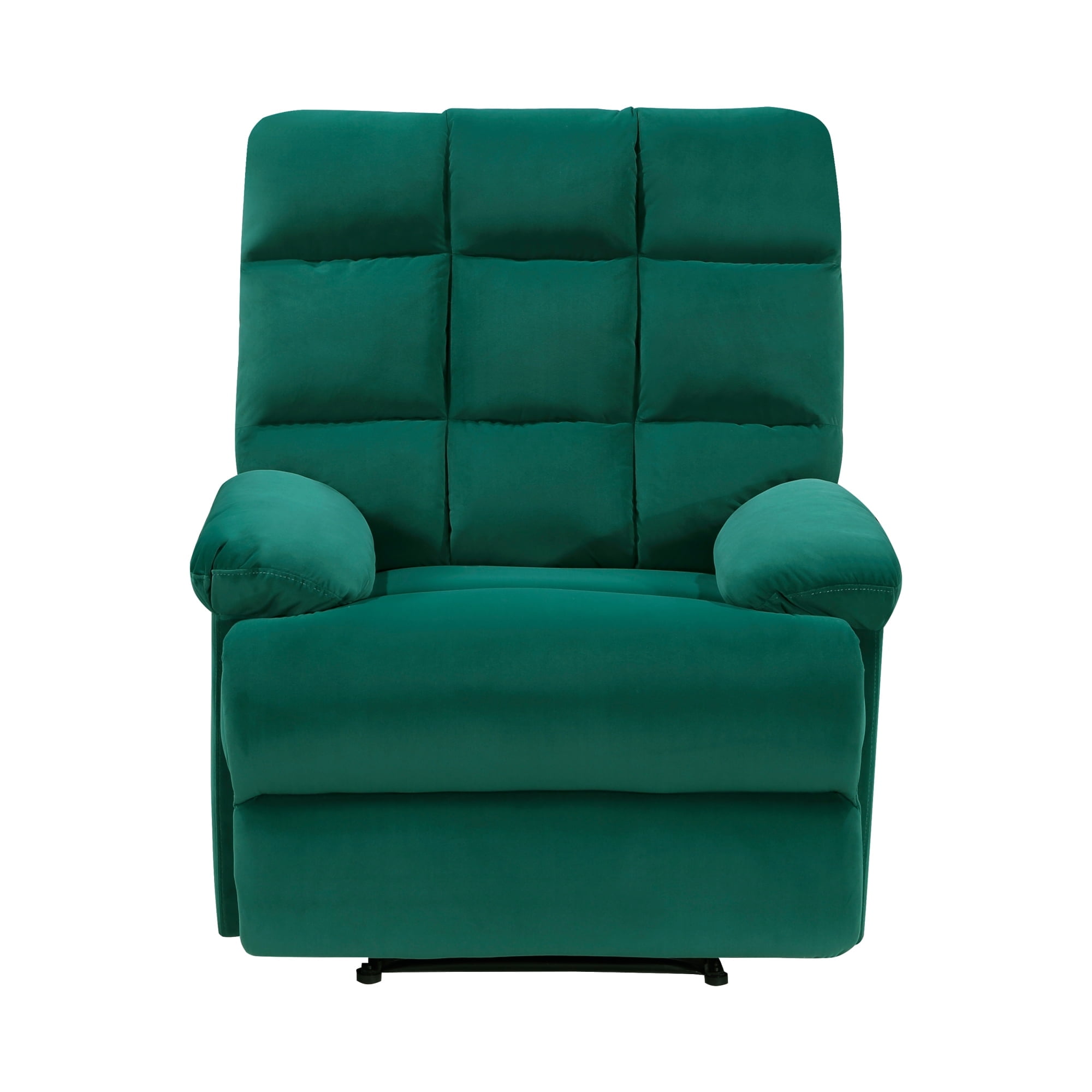 Newboti Furniture Reclining Chair Green Velvet Upholstery Square Tufted ...