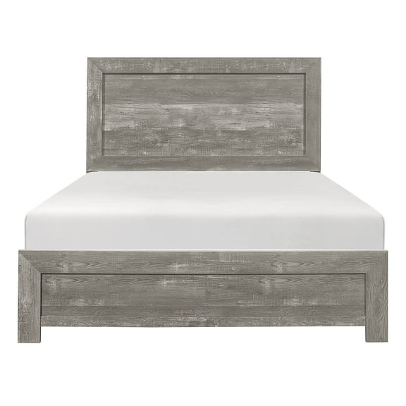 Newboti Furniture Rustic Design Gray Finish 1Pc Queen Size Bed Panel Headboard Footboard Bedroom Furniture 5413