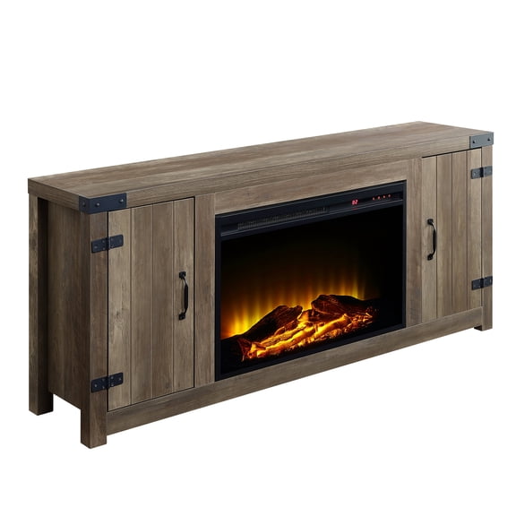 Newboti Furniture Rustic Oak Fireplace 87338