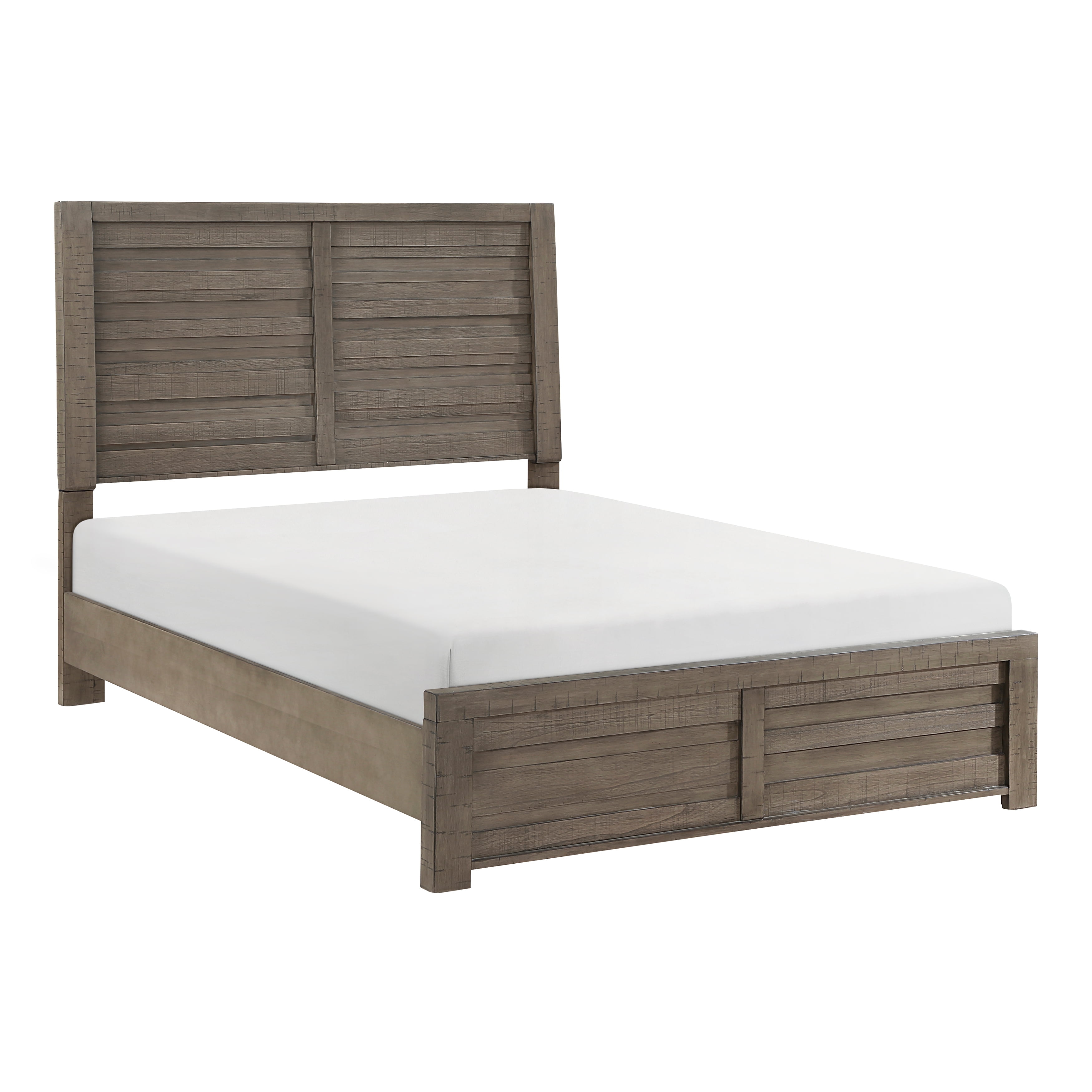 Eby Full Size Bed, Rustic Farmhouse Style, Gray Finish Wood Veneer By Casagear Home main image 0