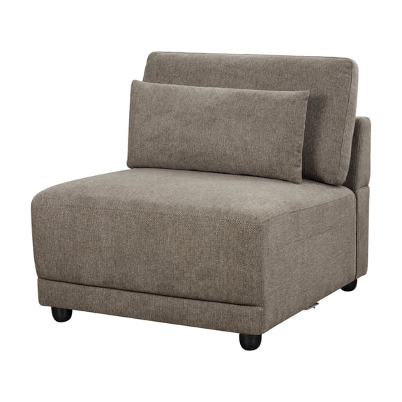 Newboti Furniture Rylie Brown Linen 4Pcs Modular Sectional Sofa with Toss Pillows 56186