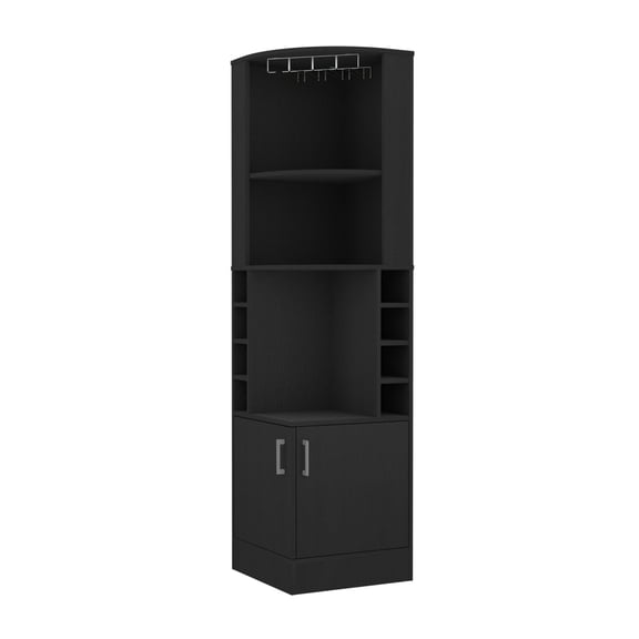 Newboti Furniture Seattle Bar Cabinet, Eight Bottle Cubbies, Two Large Open Shelves 48859