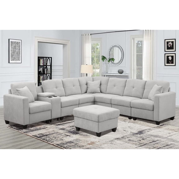Newboti Furniture Sectional Sofa, Lightgrey 93568
