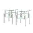 thumbnail image 1 of Newboti Furniture Set of 2, Modern Tempered Glass Tea Table Coffee Table End Table, Square Table for Living Room, Transparent/White 09215, 1 of 14