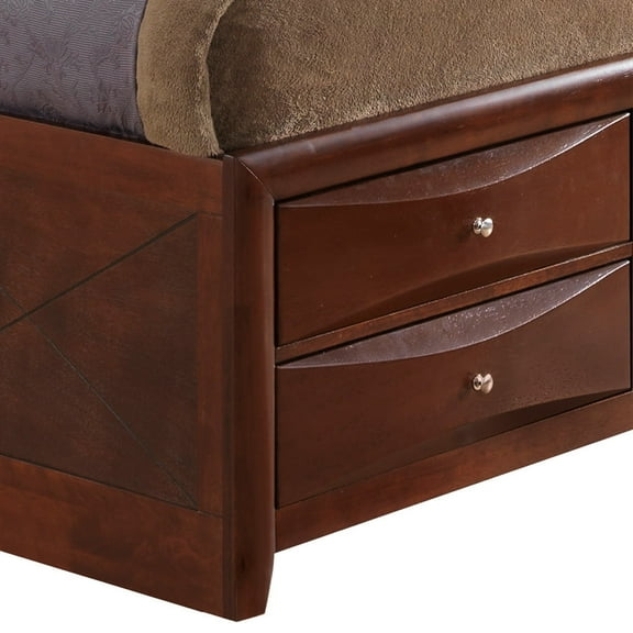 Newboti Furniture Spacious Cherry Finish King Storage Bed 70012