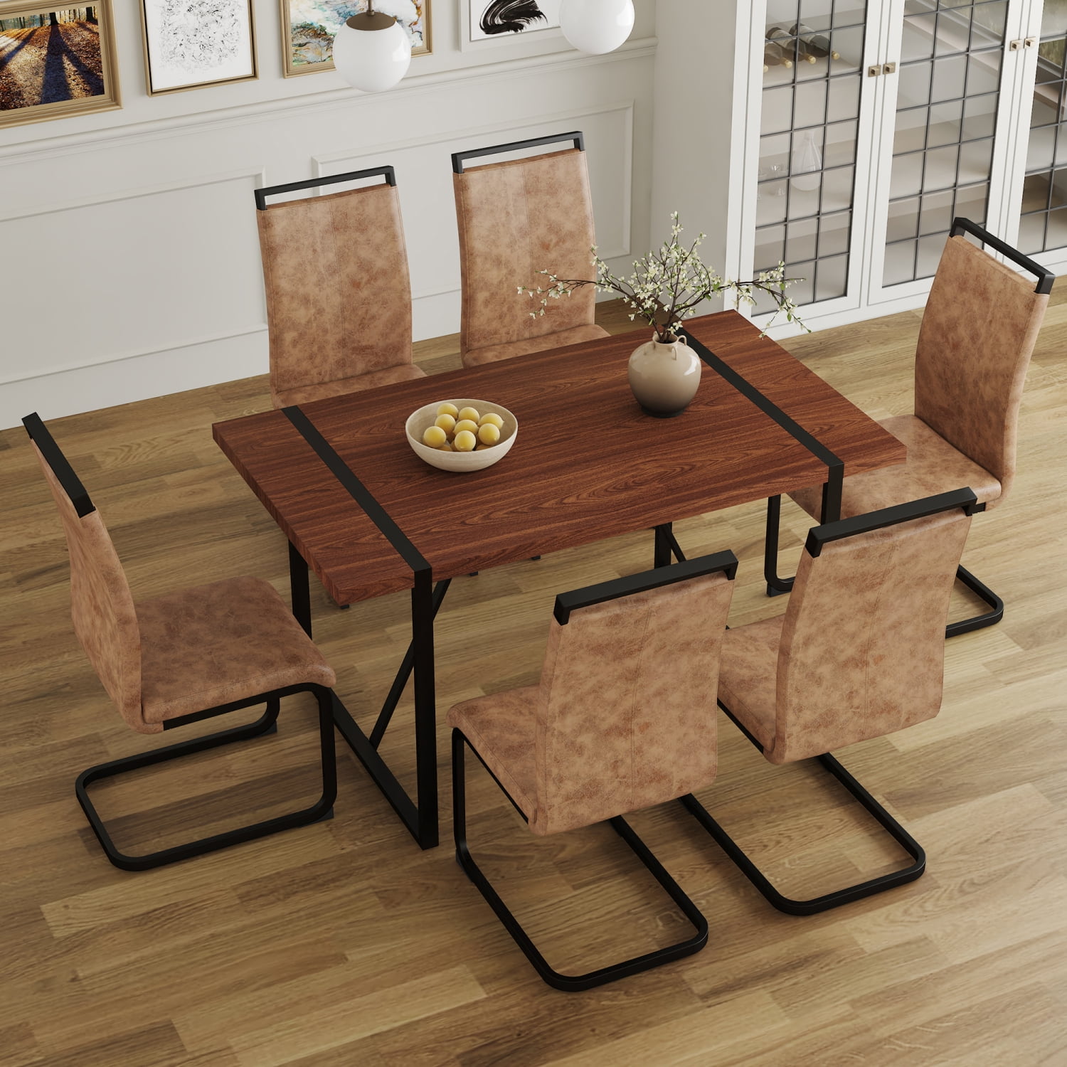Newboti Furniture Table And Chair Set. A Minimalist Retro Rectangular ...