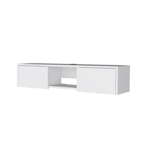 Newboti Furniture Tabor Floating TV Stand, Wall Unit with 2 Doors and Open Shelf 48934