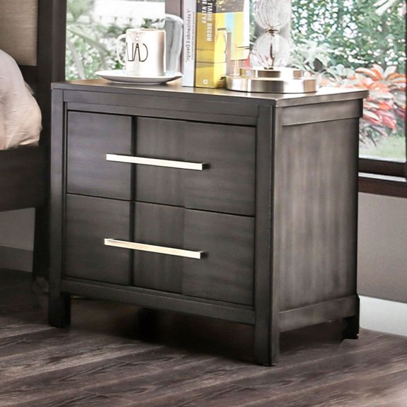Newboti Furniture Transitional 1pc Nightstand Gray Color English Dovetail Drawer Construction Bedside Table Bedroom BN.1233