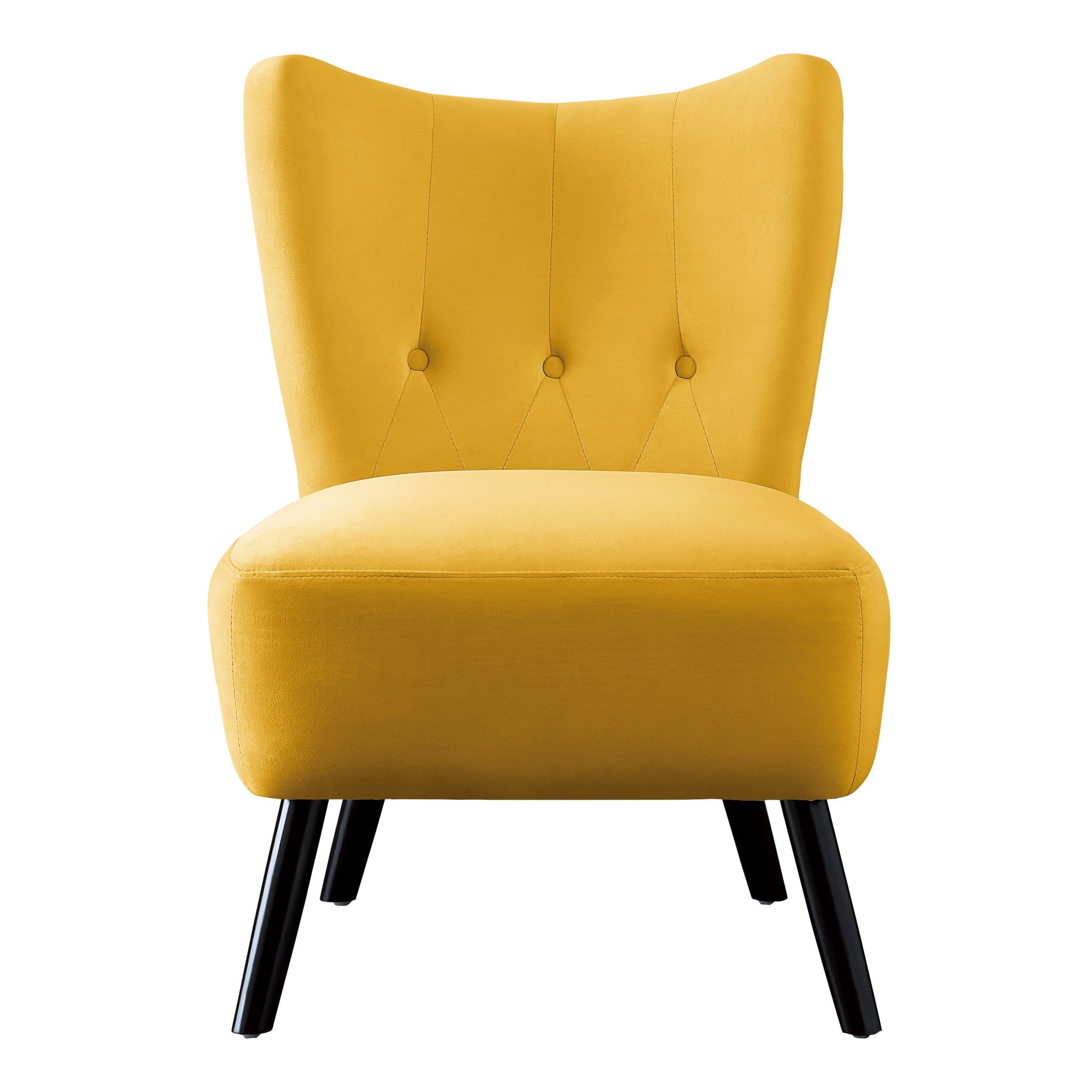 Newboti Furniture Unique Style Accent Chair Yellow Velvet Covering ...
