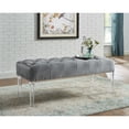 thumbnail image 1 of Newboti Furniture Valley Button Tufted Velvet Upholstered Bench with Acrylic Leg, Gray BN.1752, 1 of 5
